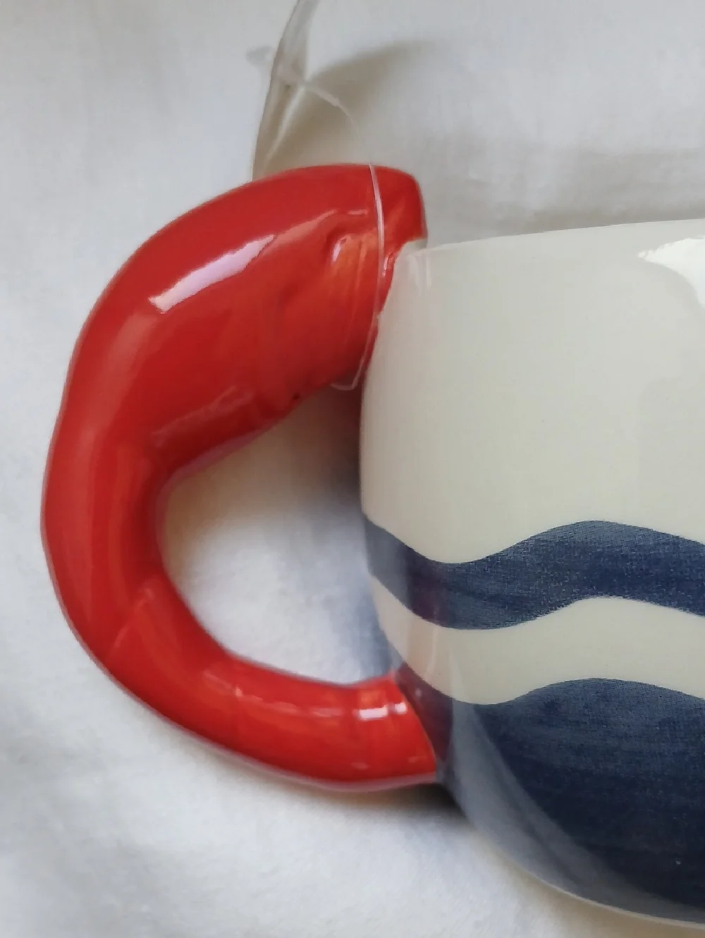 Target Bullseye Novelty Mug - Lobster Claw Handle Red-White-Blue New